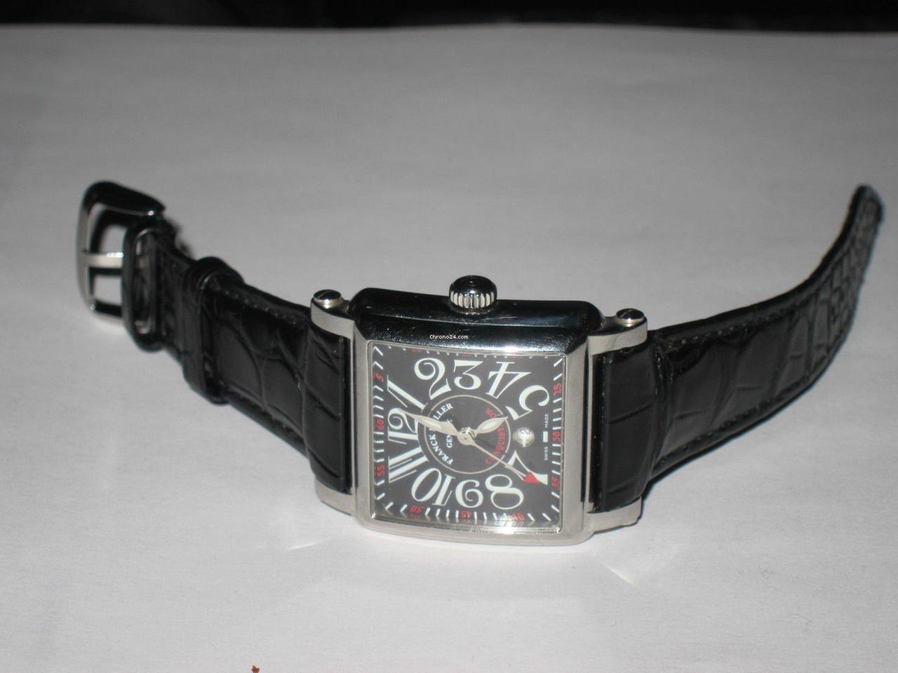 Franck Muller Conquistador Cortez Automatic Women's Watch Steel Case With Leather Strap Authentic Luxury Timepiece