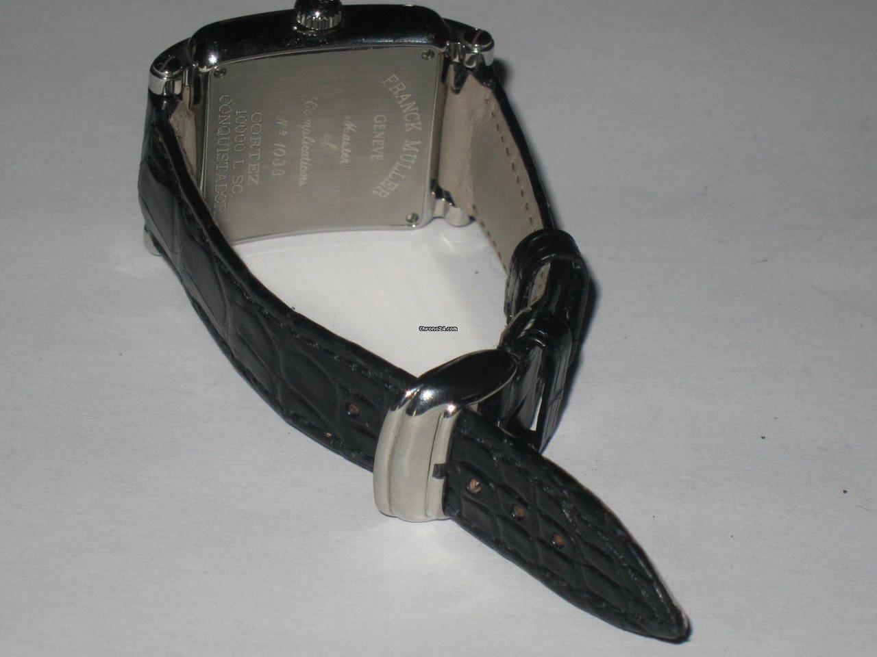 Franck Muller Conquistador Cortez Automatic Women's Watch Steel Case With Leather Strap Authentic Luxury Timepiece