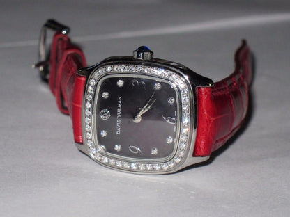 Quartz Women's Watch Steel Case With Leather Strap Authentic Luxury Timepiece