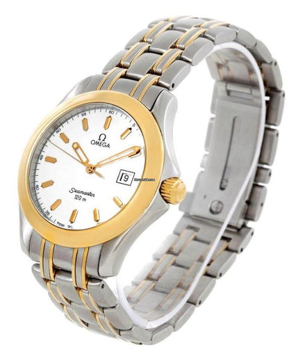 Omega Seamaster 120 M Quartz Men's Watch Steel Case With Gold/Steel Strap Authentic Luxury Timepiece