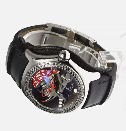 Corum Bubble Automatic Unisex Watch Steel Case With Leather Strap Authentic Luxury Timepiece