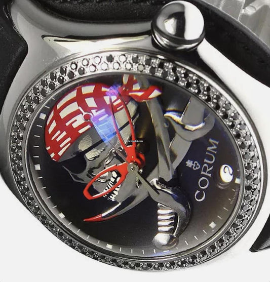 Corum Bubble Automatic Men's Watch Steel Case With Leather Strap Authentic Luxury Timepiece