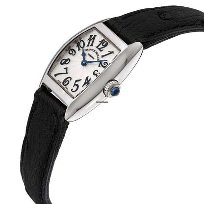 Franck Muller Quartz Women's Watch White Gold Case With Leather Strap Authentic Luxury Timepiece