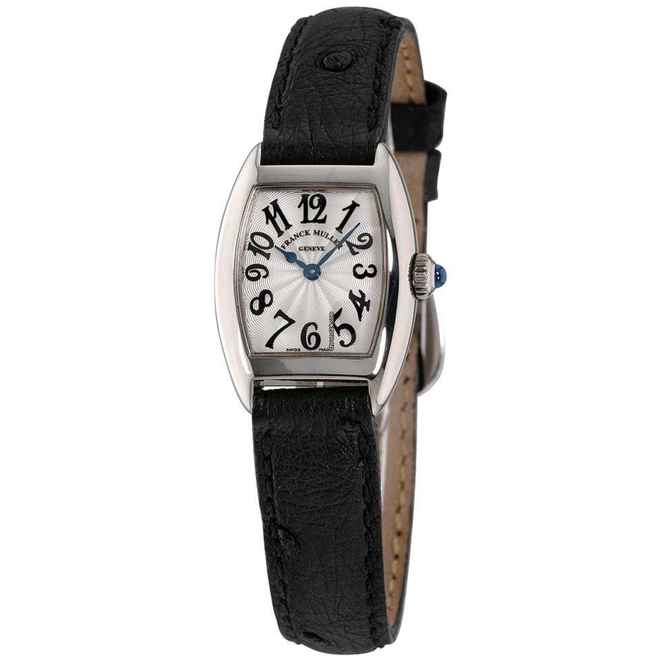 Franck Muller Quartz Women's Watch White Gold Case With Leather Strap Authentic Luxury Timepiece