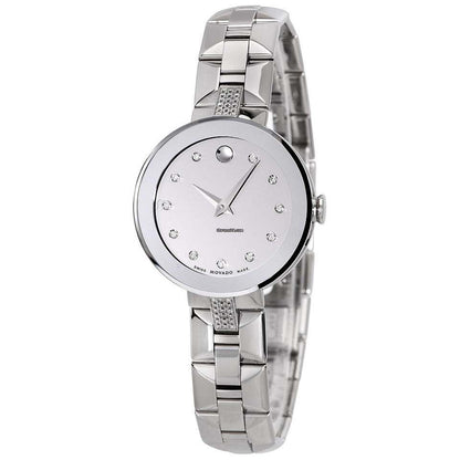 Movado Quartz Women's Watch With Steel Case and Strap Authentic Luxury Timepiece