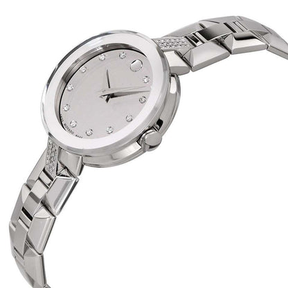Movado Quartz Women's Watch With Steel Case and Strap Authentic Luxury Timepiece