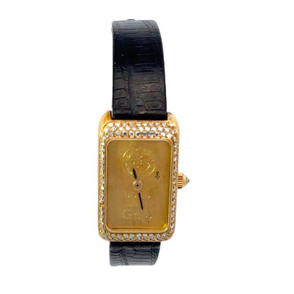 Corum Manual winding Women's Watch Yellow Gold Case With Leather Strap Authentic Luxury Timepiece