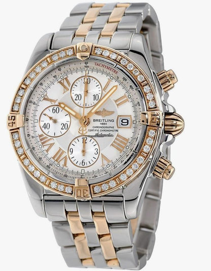 Breitling Chronomat Evolution Automatic Men's Watch Gold/Steel Case With Gold/Steel Strap Authentic Luxury Timepiece