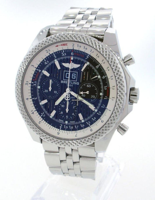 Breitling Bentley 6.75 Automatic Men's Watch With Steel Case and Strap Authentic Luxury Timepiece