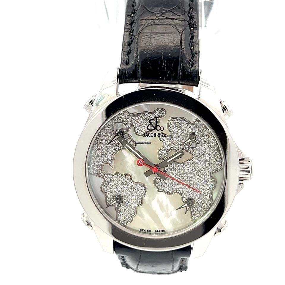 Jacob & Co. Quartz Men's Watch Steel Case With Leather Strap Authentic Luxury Timepiece