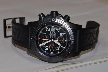 Breitling Super Avenger Automatic Men's Watch Steel Case With Rubber Strap Authentic Luxury Timepiece