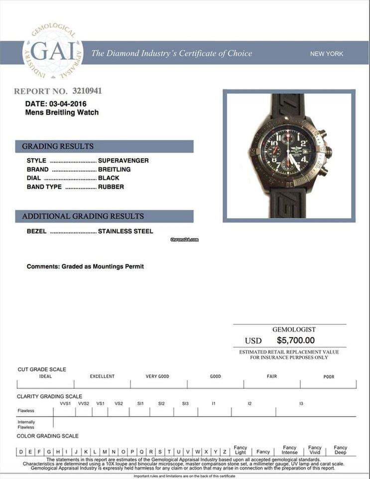 Breitling Super Avenger Automatic Men's Watch Steel Case With Rubber Strap Authentic Luxury Timepiece