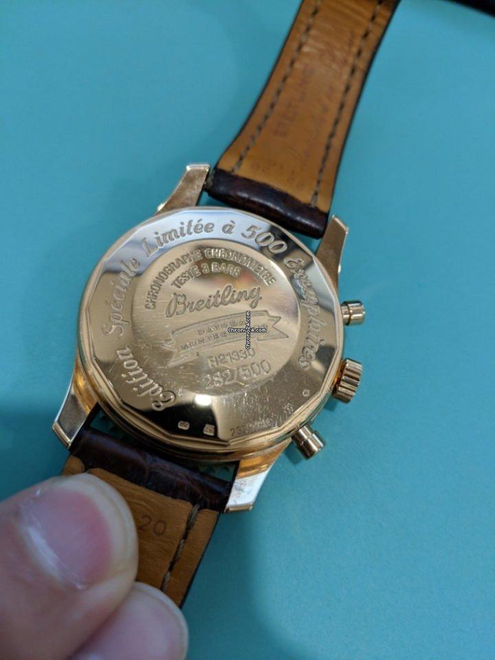 Breitling Montbrillant Datora Automatic Men's Watch Rose Gold Case With Leather Strap Authentic Luxury Timepiece