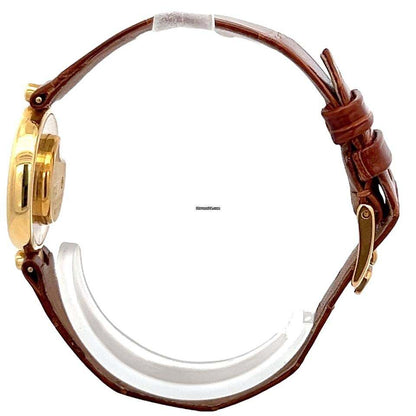 Chopard Happy Diamonds Quartz Women's Watch Yellow Gold Case With Leather Strap Authentic Luxury Timepiece