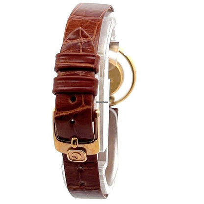 Chopard Happy Diamonds Quartz Women's Watch Yellow Gold Case With Leather Strap Authentic Luxury Timepiece