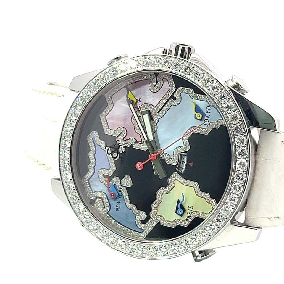 Jacob & Co. Quartz Men's Watch Steel Case With Leather Strap Authentic Luxury Timepiece