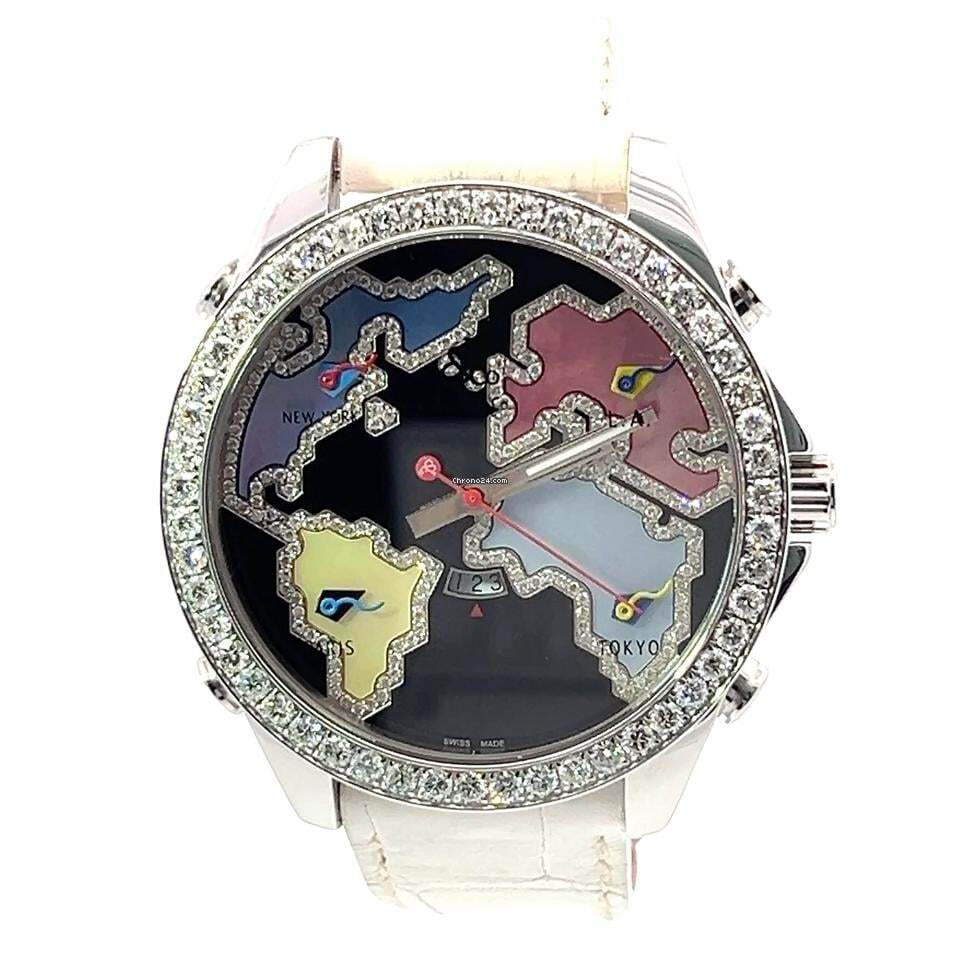 Jacob & Co. Quartz Men's Watch Steel Case With Leather Strap Authentic Luxury Timepiece