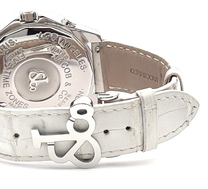 Jacob & Co. Quartz Men's Watch Steel Case With Leather Strap Authentic Luxury Timepiece