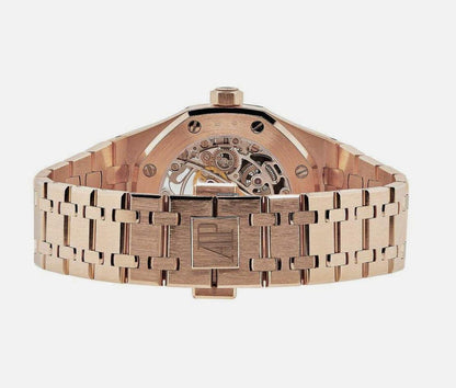 Audemars Piguet Royal Oak Jumbo Automatic Men's Watch With Rose Gold Case and Strap Authentic Luxury Timepiece