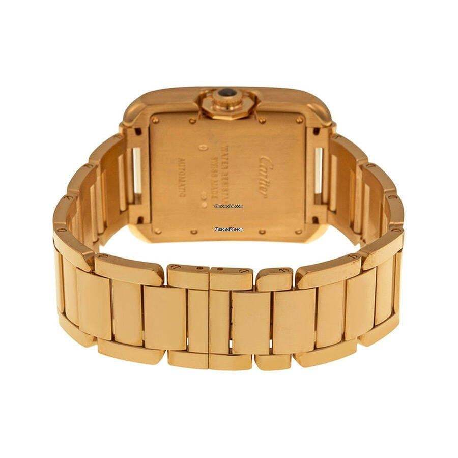 Cartier Tank Anglaise Automatic Women's Watch With Rose Gold Case and Strap Authentic Luxury Timepiece