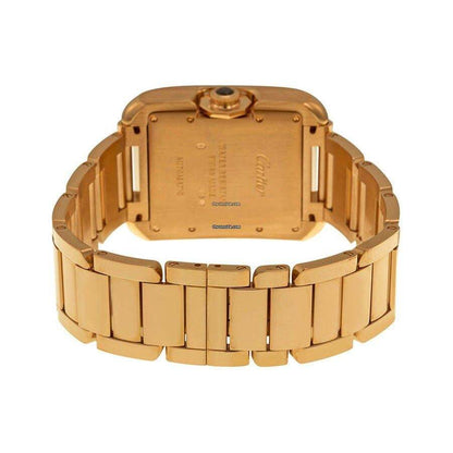 Cartier Tank Anglaise Automatic Women's Watch With Rose Gold Case and Strap Authentic Luxury Timepiece