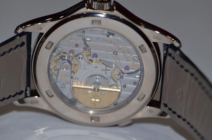 Patek Philippe World Time Automatic Men's Watch White Gold Case With Leather Strap Authentic Luxury Timepiece