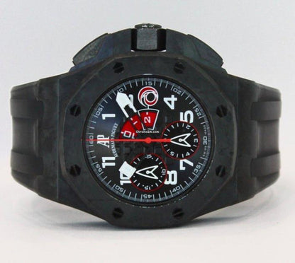 Audemars Piguet Automatic Men's Watch Carbon Case With Rubber Strap Authentic Luxury Timepiece