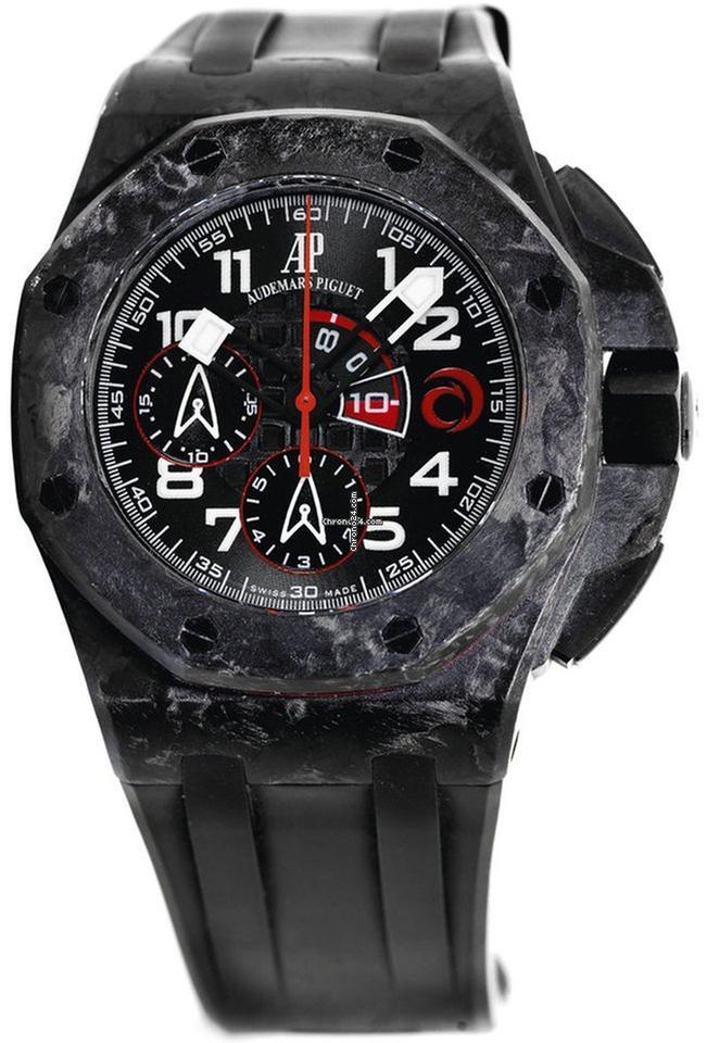 Audemars Piguet Automatic Men's Watch Carbon Case With Rubber Strap Authentic Luxury Timepiece