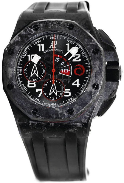 Audemars Piguet Automatic Men's Watch Carbon Case With Rubber Strap Authentic Luxury Timepiece