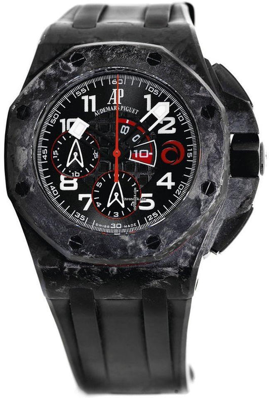 Audemars Piguet Automatic Men's Watch Carbon Case With Rubber Strap Authentic Luxury Timepiece