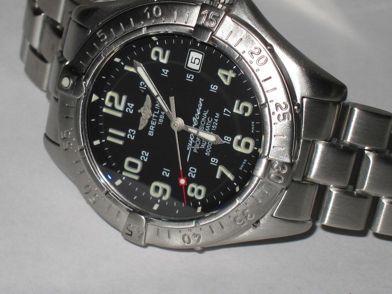 Breitling Superocean Automatic Men's Watch With Steel Case and Strap Authentic Luxury Timepiece