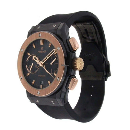 Hublot Classic Fusion Chronograph Automatic Men's Watch Ceramic Case With Rubber Strap Authentic Luxury Timepiece