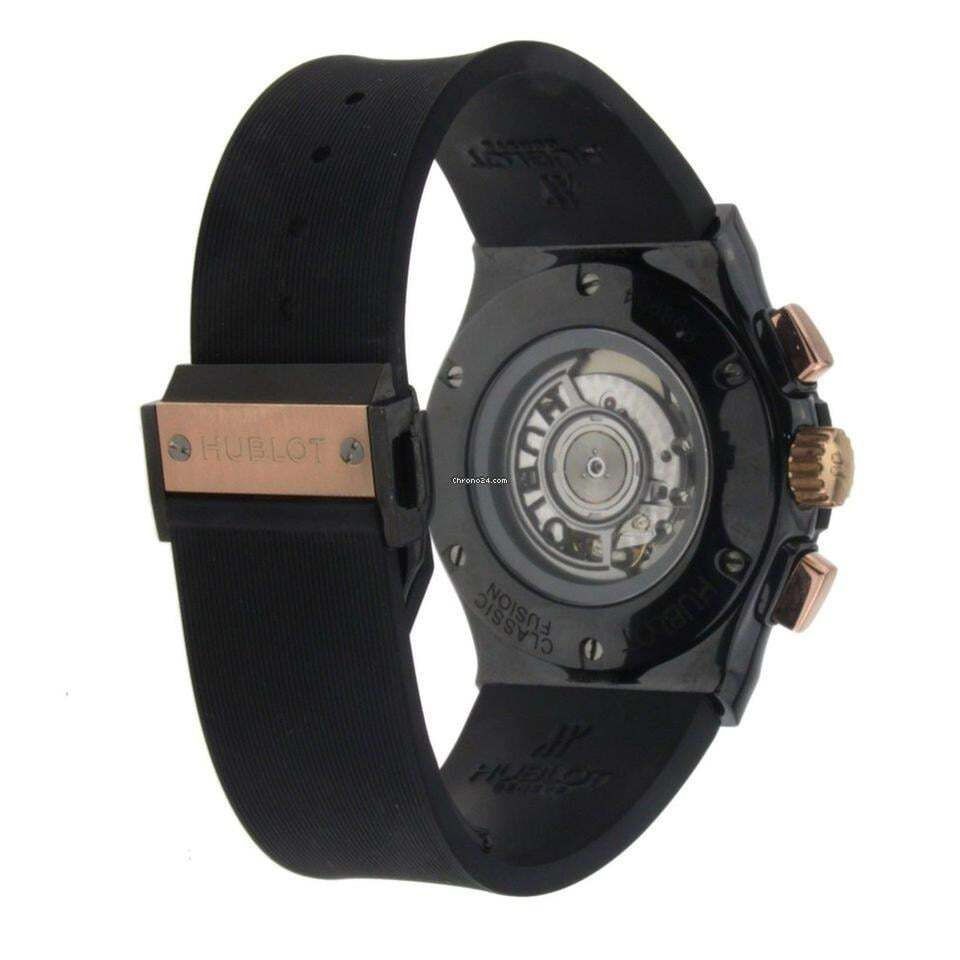Hublot Classic Fusion Chronograph Automatic Men's Watch Ceramic Case With Rubber Strap Authentic Luxury Timepiece