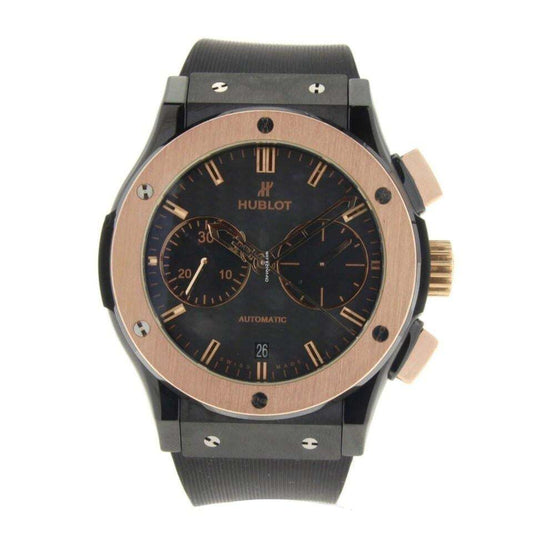 Hublot Classic Fusion Chronograph Automatic Men's Watch Ceramic Case With Rubber Strap Authentic Luxury Timepiece