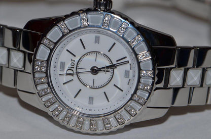 Dior Christal Quartz Women's Watch With Steel Case and Strap Authentic Luxury Timepiece