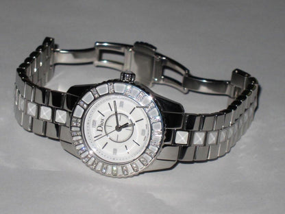 Dior Christal Quartz Women's Watch With Steel Case and Strap Authentic Luxury Timepiece