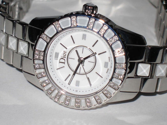 Dior Christal Quartz Women's Watch With Steel Case and Strap Authentic Luxury Timepiece