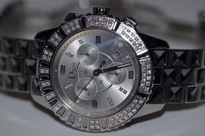Dior Christal Quartz Women's Watch With Steel Case and Strap Authentic Luxury Timepiece