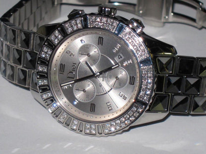 Dior Christal Quartz Women's Watch With Steel Case and Strap Authentic Luxury Timepiece