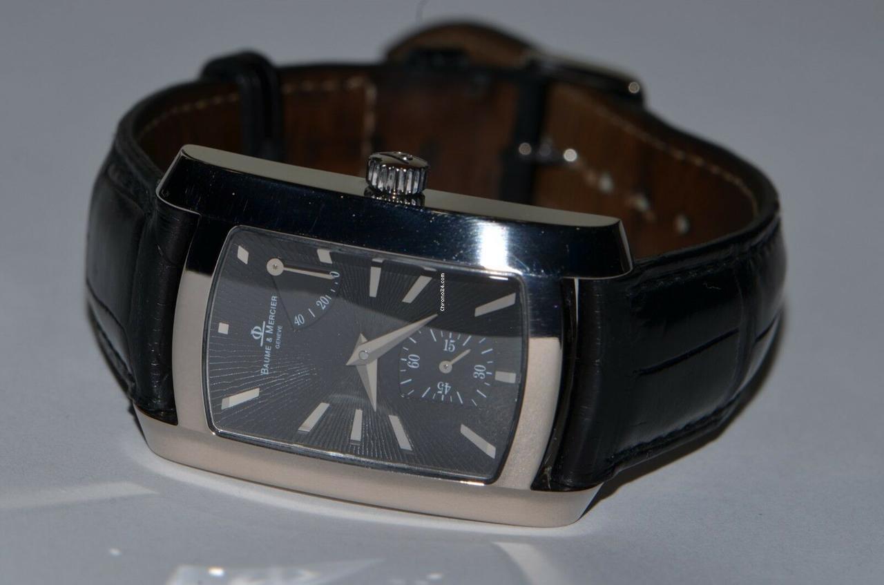 Baume & Mercier Hampton Manual winding Men's Watch White Gold Case With Leather Strap Authentic Luxury Timepiece