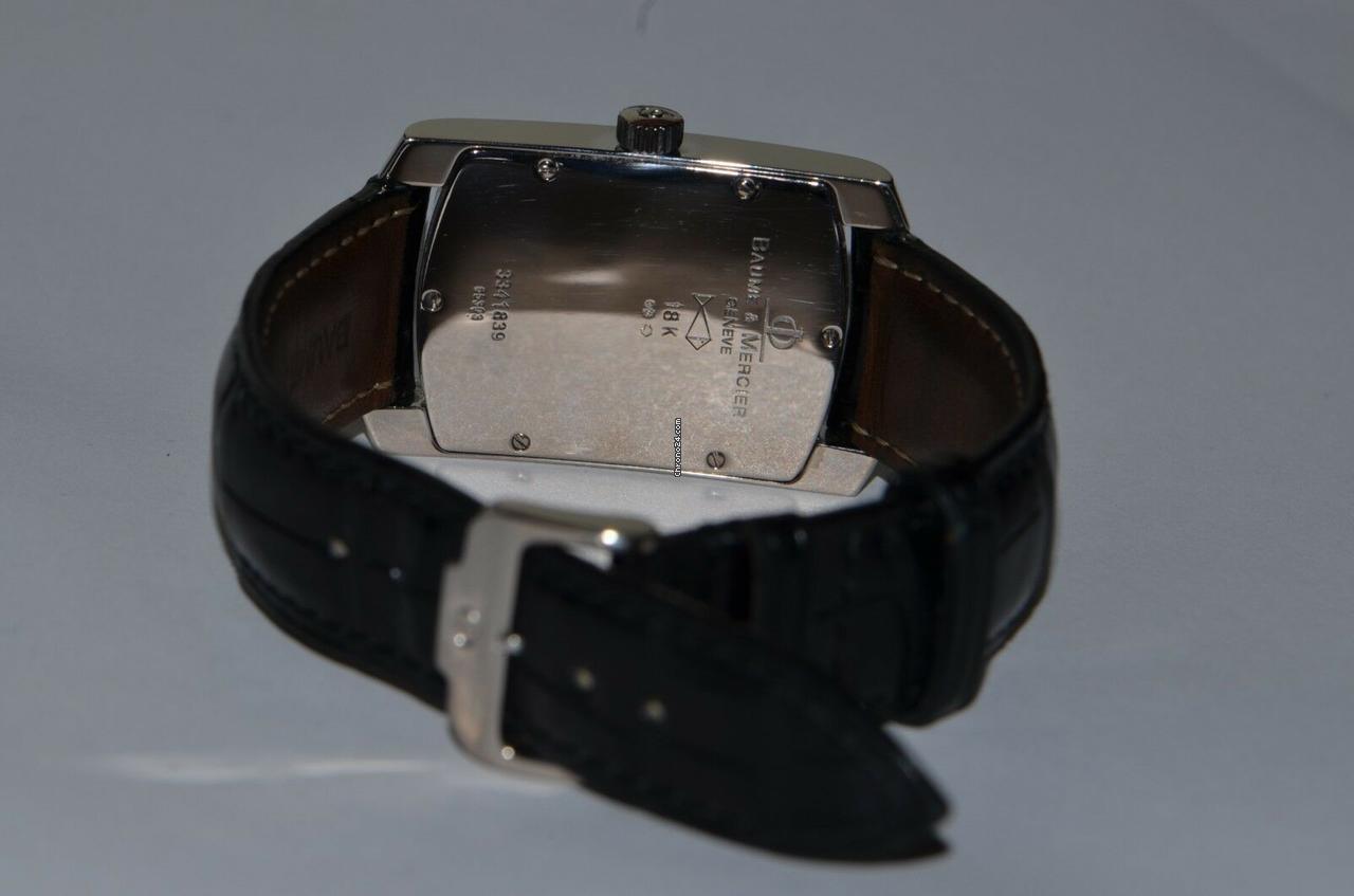 Baume & Mercier Hampton Manual winding Men's Watch White Gold Case With Leather Strap Authentic Luxury Timepiece