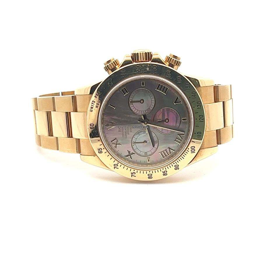 Rolex Daytona Automatic Men's Watch With Yellow Gold Case and Strap Authentic Luxury Timepiece