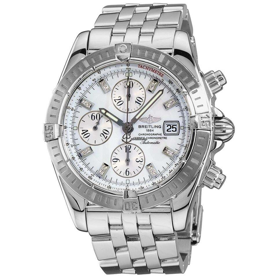 Breitling Chronomat Evolution Automatic Men's Watch With Steel Case and Strap Authentic Luxury Timepiece