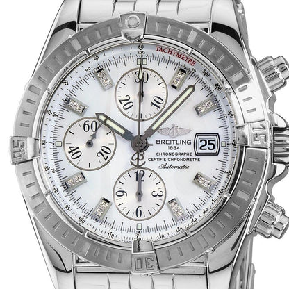 Breitling Chronomat Evolution Automatic Men's Watch With Steel Case and Strap Authentic Luxury Timepiece