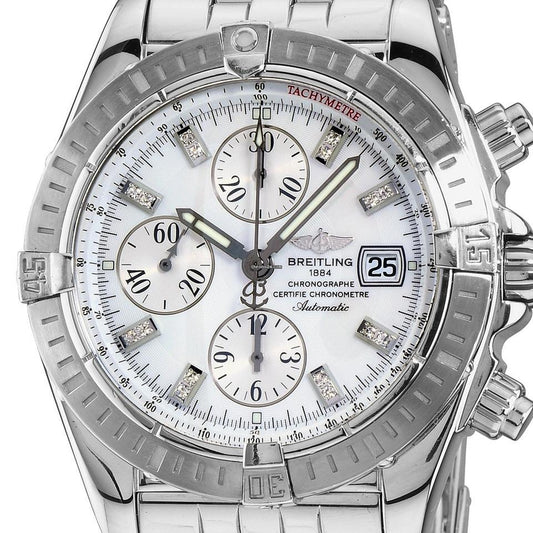 Breitling Chronomat Evolution Automatic Men's Watch With Steel Case and Strap Authentic Luxury Timepiece