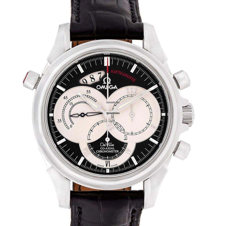 Omega De Ville Co-Axial Automatic Men's Watch Steel Case With Leather Strap Authentic Luxury Timepiece
