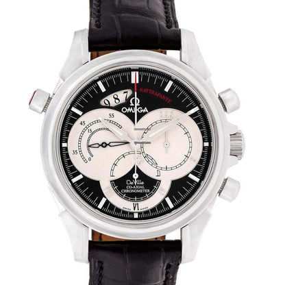 Omega De Ville Co-Axial Automatic Men's Watch Steel Case With Leather Strap Authentic Luxury Timepiece