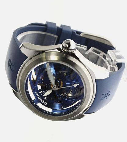 Corum Bubble Automatic Unisex Watch Steel Case With Rubber Strap Authentic Luxury Timepiece