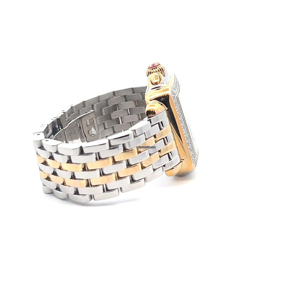 Michele Deco Quartz Women's Watch Gold/Steel Case With Gold/Steel Strap Authentic Luxury Timepiece