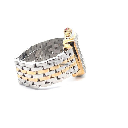 Michele Deco Quartz Women's Watch Gold/Steel Case With Gold/Steel Strap Authentic Luxury Timepiece